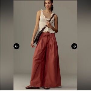 Anthropologie Wide-Leg Parachute Pants in Terracotta XS